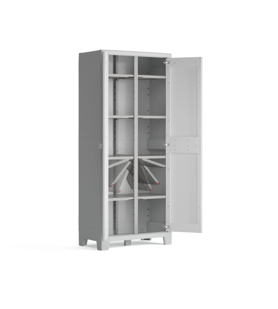 Armadio multispace keter "maximo" in resina grigio chiaro 80x44x182 cm